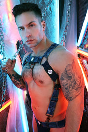 BREEDWELL Loaded Denim Body Harness Convertible to BULLDOG Dark Stonewall Wash 547