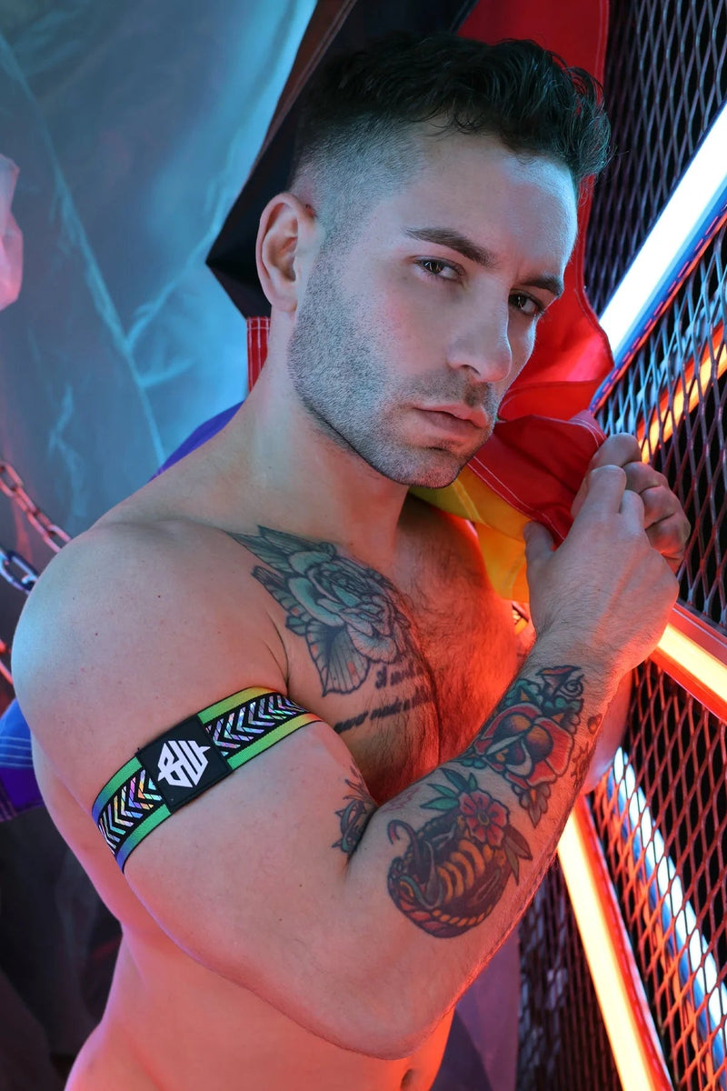 BREEDWELL Pure Pride Armbands Rainbow Holographic Foil Chevron 461