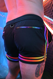 BREEDWELL Pure Pride Shorts Zippered Pockets Fully Lined Rainbow Short 463
