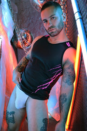 BREEDWELL Revolution Tank Top 4 - Way Stretch Athletic Neon Pink Mesh 446