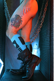 BREEDWELL Socks Hypnotix Knee High Long Socks in Aqua Blue4