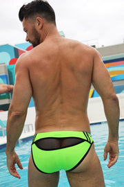 BREEDWELL Swim - Briefs Expose Neon Green Swimwear Mesh Panel 409