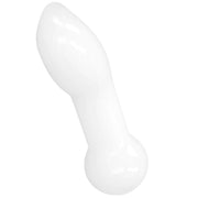 Chrystalino Blaze Borosilicate Glass Butt Plug in White 4.5'' SX3 - SexyMenUnderwear.com