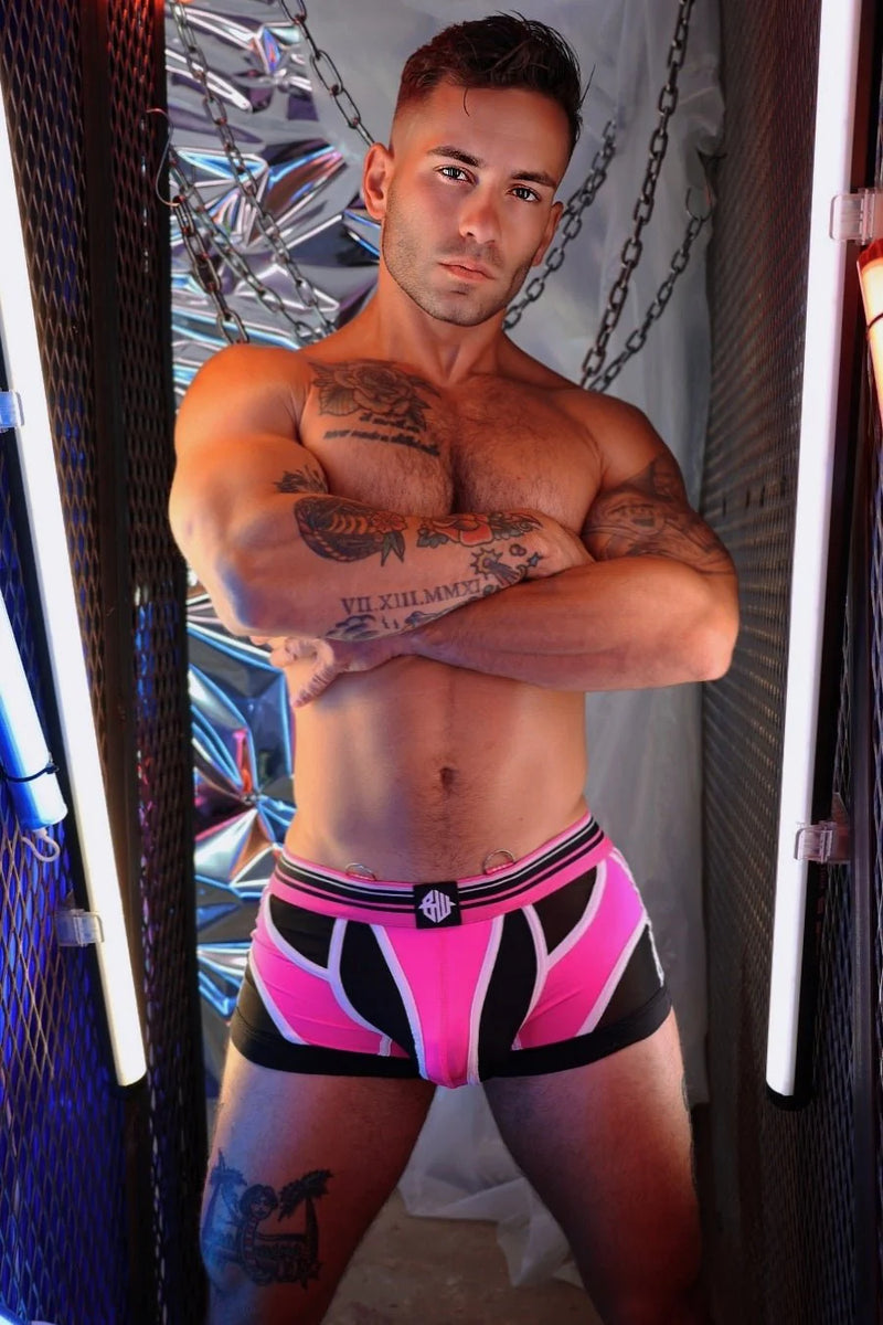BREEDWELL Circuit Breaker Boxer Brief Large Pouch Neon Pink 22