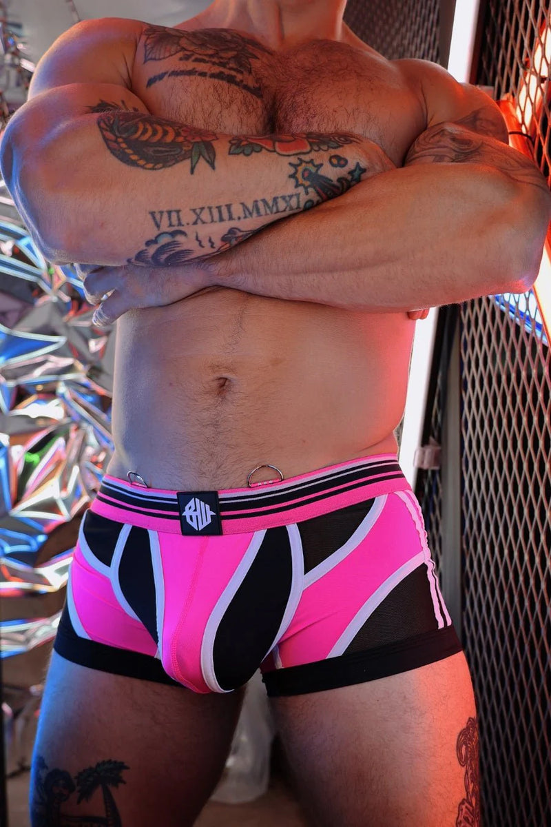 BREEDWELL Circuit Breaker Boxer Brief Large Pouch Neon Pink 22
