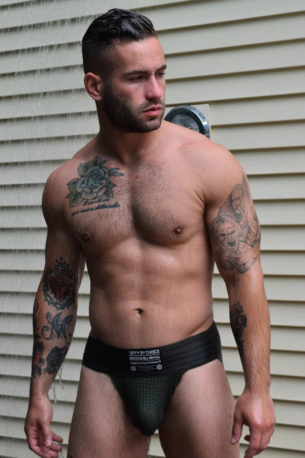 Jockstrap BREEDWELL CUMDUMP Jockstrap tissé à l'ancienne Vert armée classique 9
