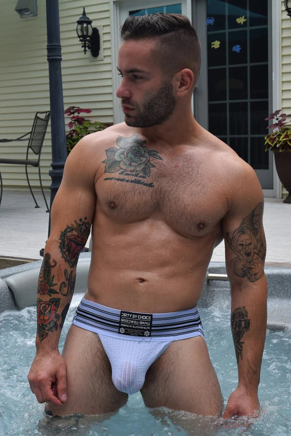 BREEDWELL Jocks CUMDUMP Old-School Woven Jockstrap Classic White 25
