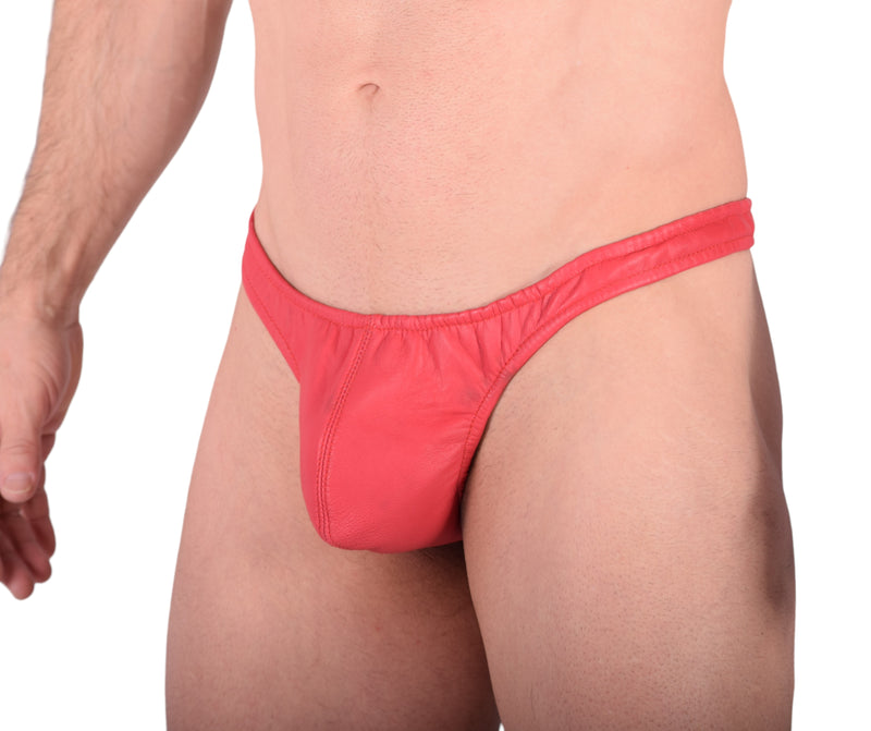 XS SMU Tanga en cuir rouge 52404 MX9-12