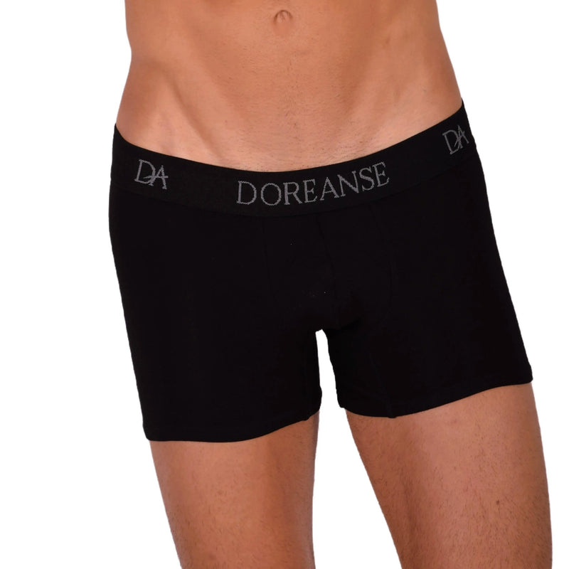 Doreanse mens Boxer Shorty Casual Cotton Blend Black 1767 65