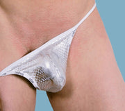 DOREANSE Mens G String Silver Snake Print Thong 1326 1A3