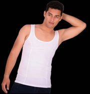 DOREANSE Tank Top Solid Muscle Narrow Neck Cotton White 2255 4A7