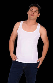 DOREANSE Tank Top Solid Muscle Narrow Neck Cotton White 2255 4A4