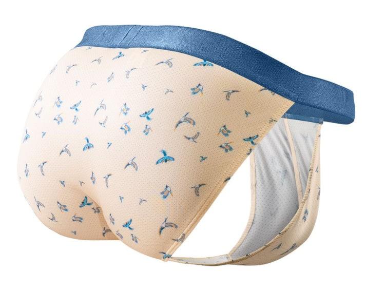 ErgoWear Bikini Brief SLK SE Micro Mesh Tanga Briefs in Peach Birds 1773 846