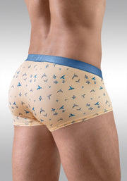 ErgoWear Boxer SLK SE Trunks Micro - Mesh 3D Pouch in Peach Birds 1774 1073