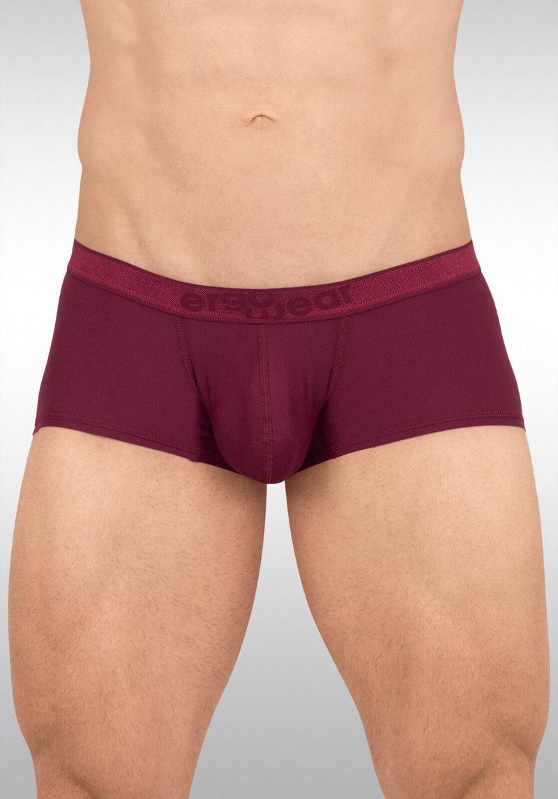 ErgoWear Boxer Trunks 3Dimensional SLK Pouch Flat Seams Burgundy Red 1658 131