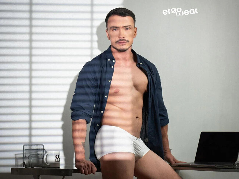 ErgoWear Cotton Trunk Feel GR8 Mini Boxer Snug Fit in White 1736 1253