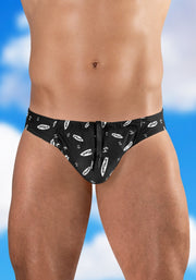 ErgoWear FEEL SW Swim Briefs Roomy Pouch Bikini - Cut in Black - Surfboard 17632