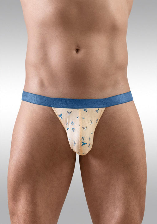 ErgoWear G - String SLK SE Thong With 3D - Pouch in Soft Peach Birds 1772 1142