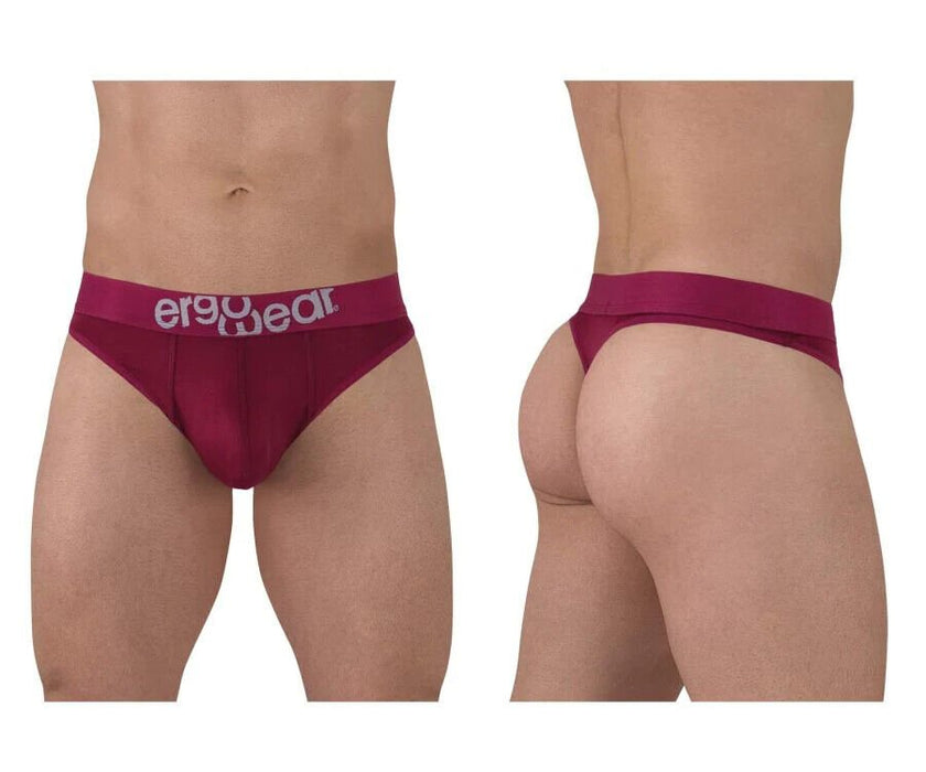 ErgoWear HIP Thong Stretchy Quick - Dry Soft MicroFibre Thongs in Plum Red 1499 - SexyMenUnderwear.com