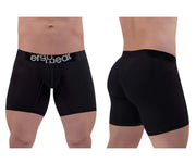 ErgoWear Long Boxer Briefs MAX Cotton Full Coverage Mid - Cut Black 1485 953