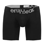 ErgoWear Long Boxer Briefs MAX Cotton Full Coverage Mid - Cut Black 1485 956