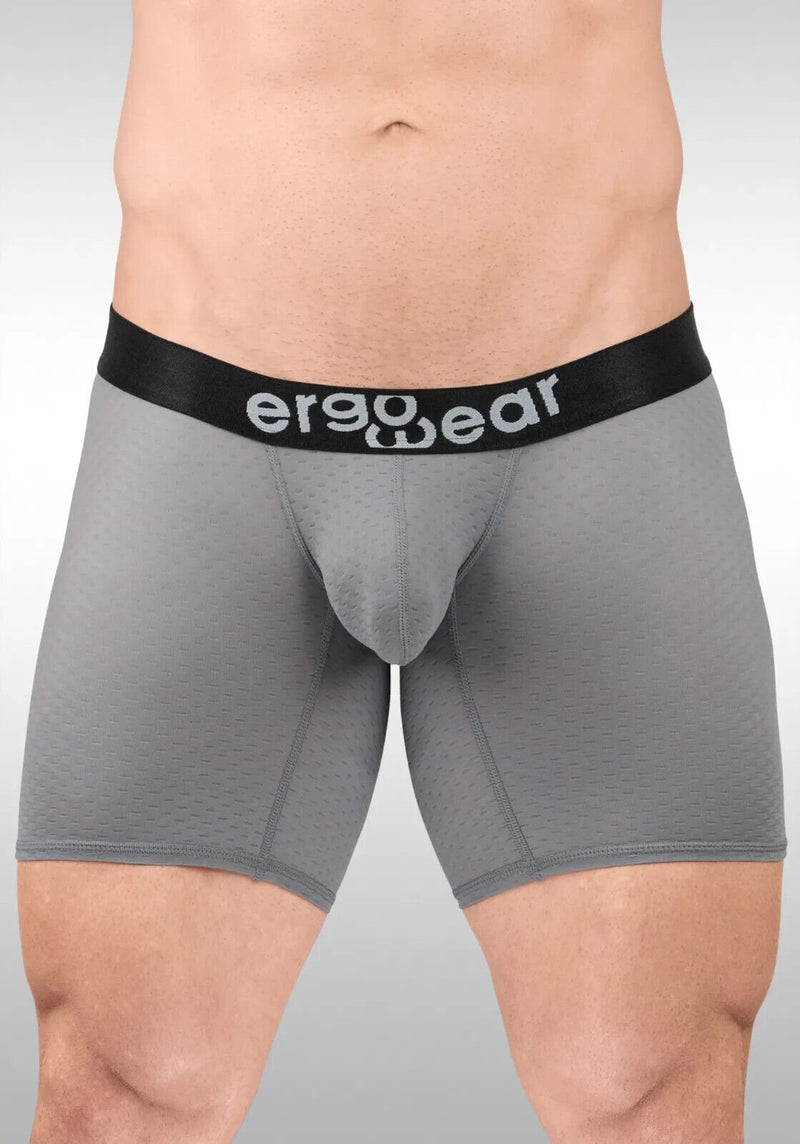 ErgoWear Long Boxer Briefs MAX Flow 3D - Pouch Perforated Midcut Gray 16853