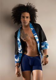 ErgoWear Long Boxer SLK Midcut Hyper - Soft 3Dimensional Pouch in Navy Blue 1655 234