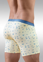ErgoWear Long Boxer SLK SE Midcut Soft Micro Mesh 3D Pouch Vanilla Birds 1771 892