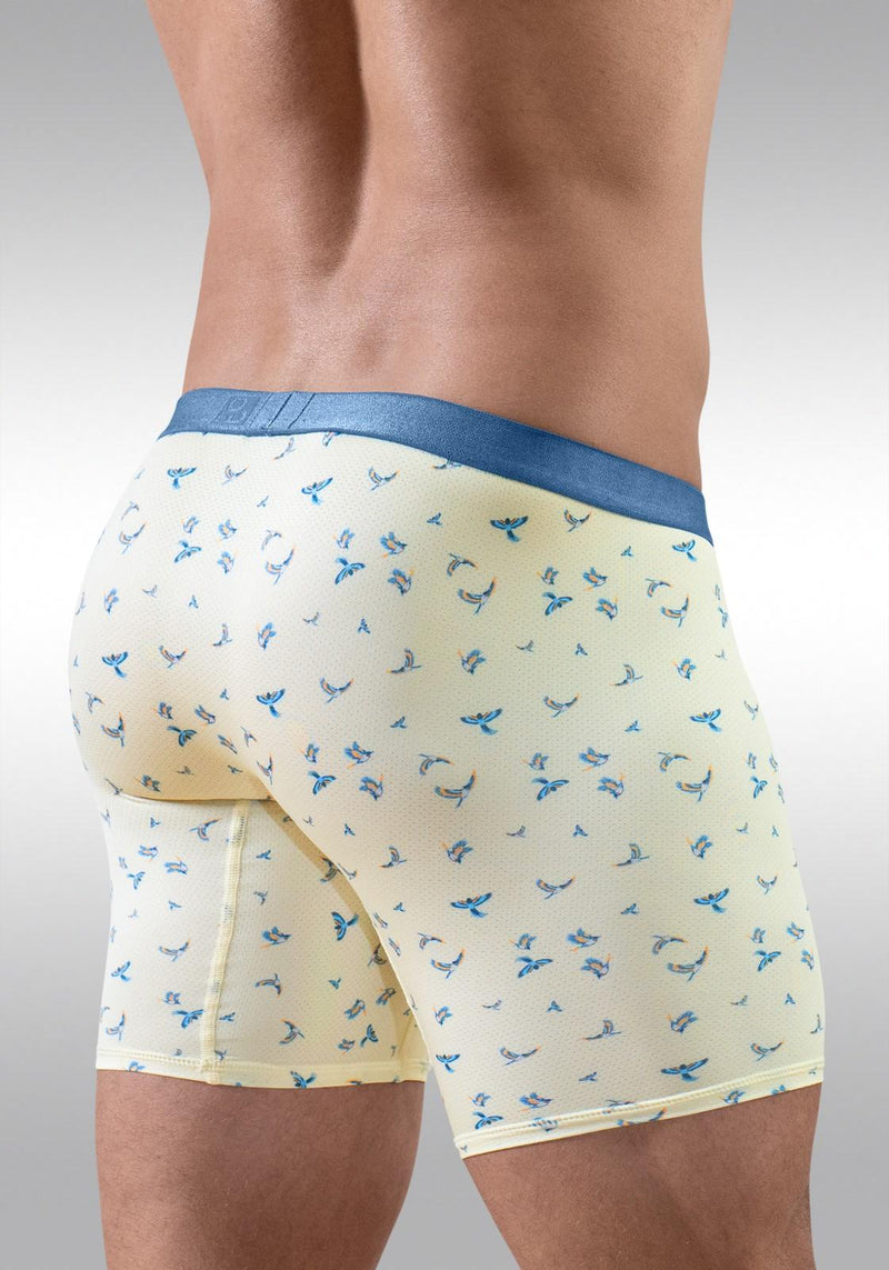 ErgoWear Long Boxer SLK SE Midcut Soft Micro Mesh 3D Pouch Vanilla Birds 1771 892
