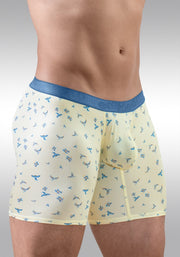 ErgoWear Long Boxer SLK SE Midcut Soft Micro Mesh 3D Pouch Vanilla Birds 1771 891