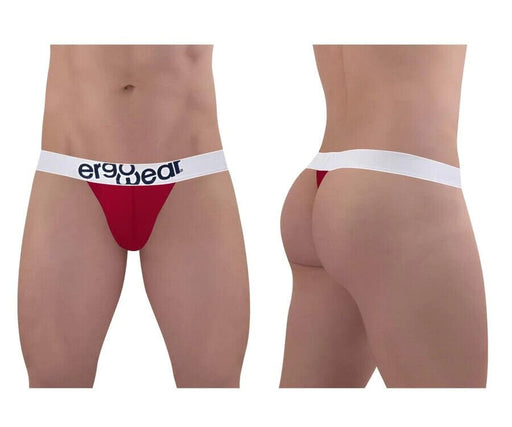 ErgoWear MAX Cotton Thong Low - Rise Snug Fit Thong Red Garnet 14782