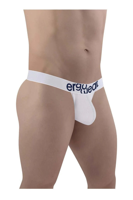 ErgoWear MAX Cotton Thong Low - Rise Snug Fit White Thong 1474 - SexyMenUnderwear.com