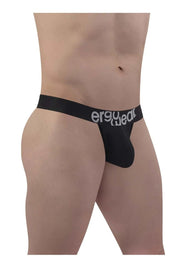 ErgoWear MAX Cotton Thongs Sporty Edge Black Low - Rise Thong 1482 893