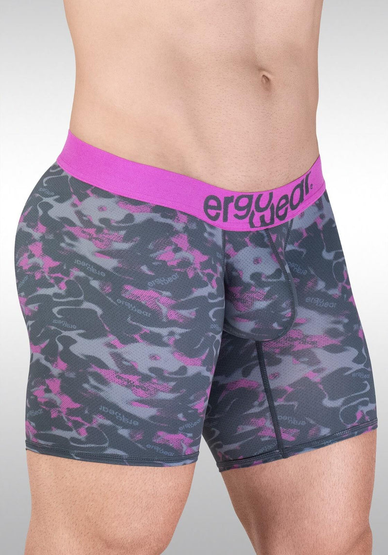 ErgoWear MAX SE Camo Midcut 3D Pouch Micro Mesh Long Boxer Briefs Pink 1717 1312