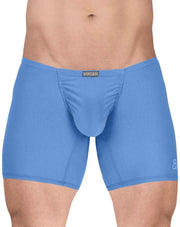ErgoWear Mid - Cut Boxer Briefs Feel GR8 Long Cotton Boxer in Light Blue 1733 1243