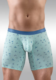 ErgoWear Midcut SLK SE Long Boxer Micro Mesh 3D Pouch in Frost Birds 1779 894