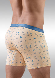 ErgoWear Midcut SLK SE Long Boxer Micro Mesh 3D Pouch in Peach Birds 1775 891