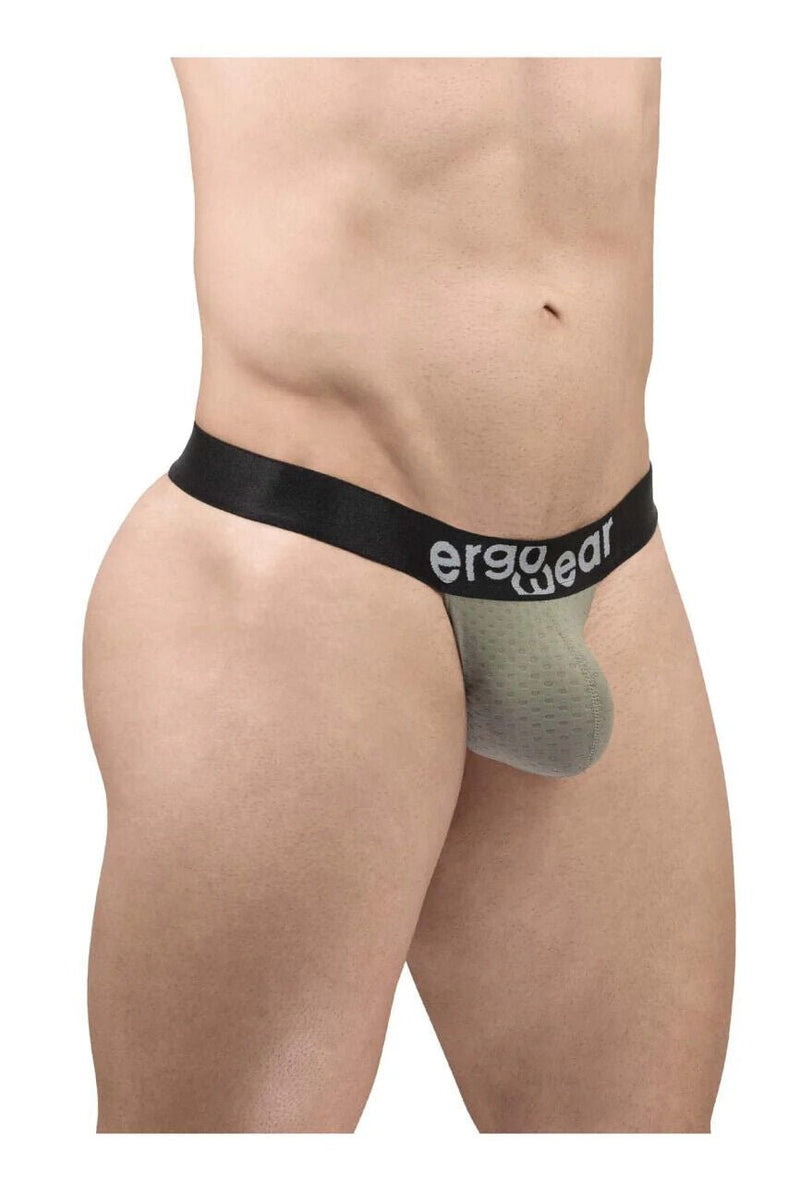 ErgoWear String MAX Flow 3D Pouch Micro - Perforated Thong Smoke Green 16775