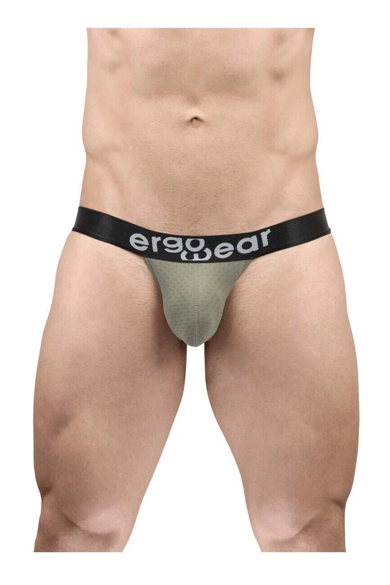 ErgoWear String MAX Flow 3D Pouch Micro - Perforated Thong Smoke Green 16777