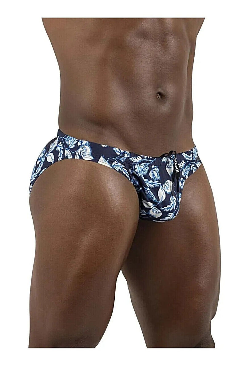 ErgoWear Swimwear FEEL Swim - Bikini Briefs 3D Pouch Drawstring Abstract Blue 1697 193