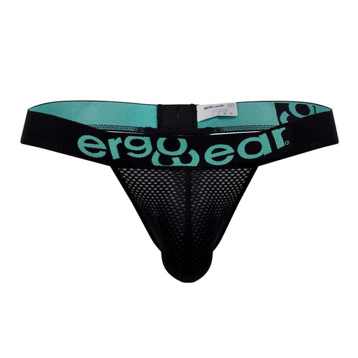 ErgoWear Thong MAX Mesh Sports Black Thongs 1387 - SexyMenUnderwear.com