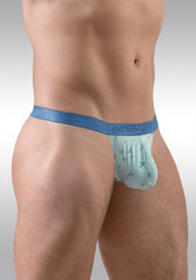 ErgoWear Thong SLK SE G - String 3D - Pouch in Soft Blue Frost Birds 1776 1142