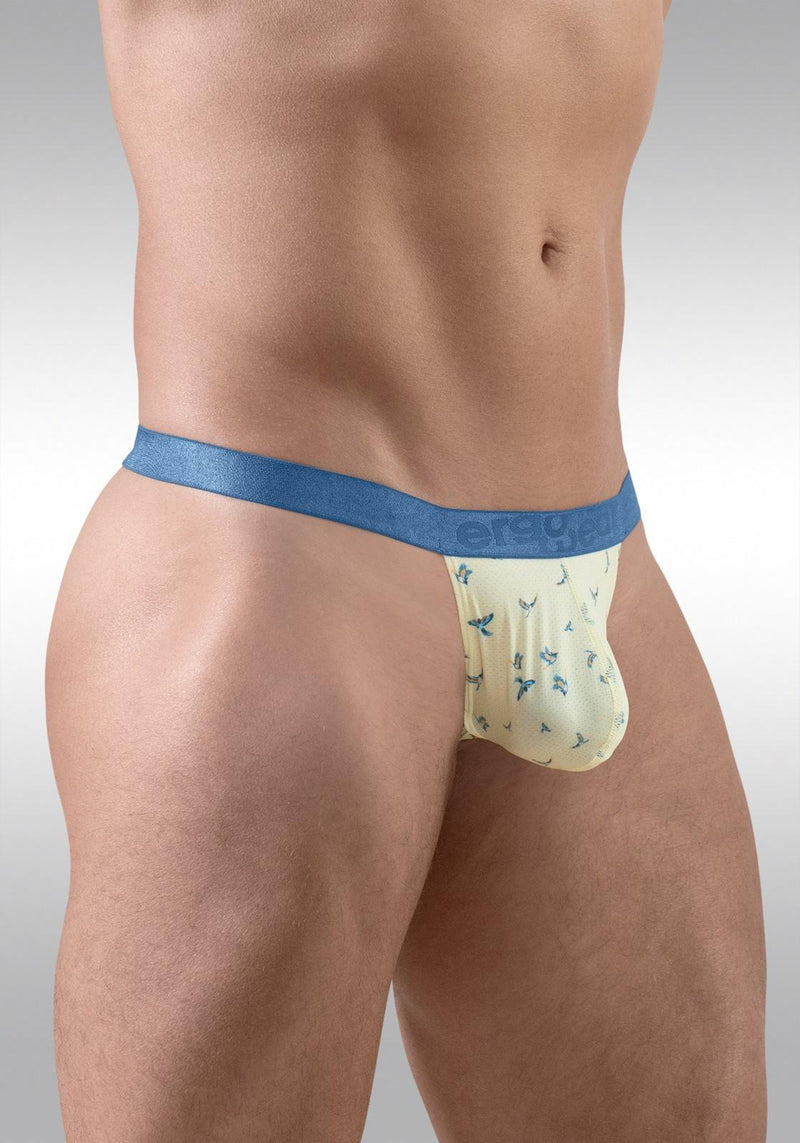 ErgoWear Thong SLK SE G - String 3D - Pouch in Soft Yellow Vanilla Birds 1768 1142