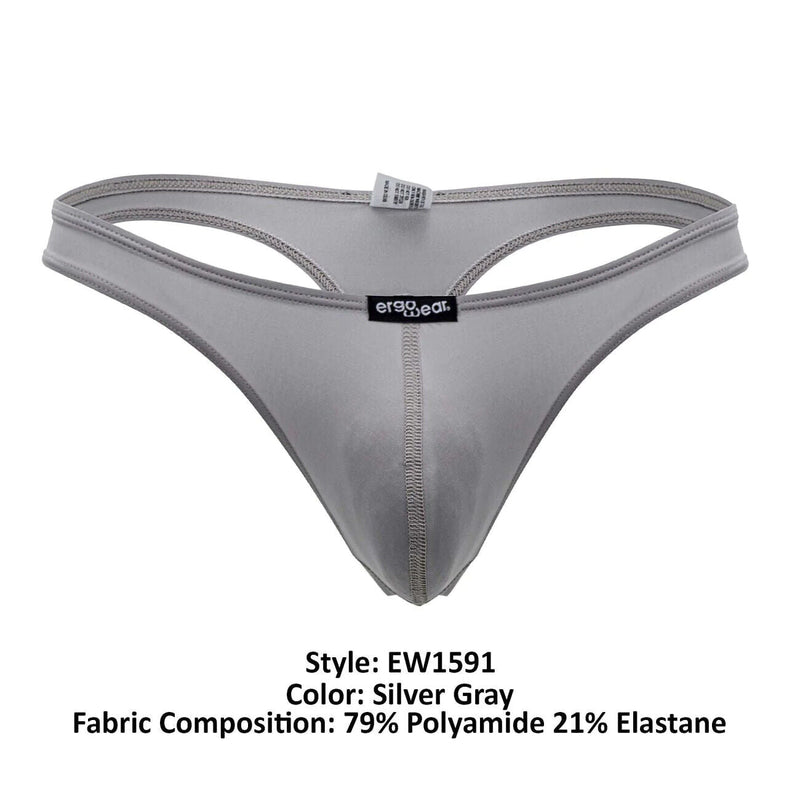 ErgoWear Thongs X4D Soft Microfibre Silver Gray Thong 1591 947