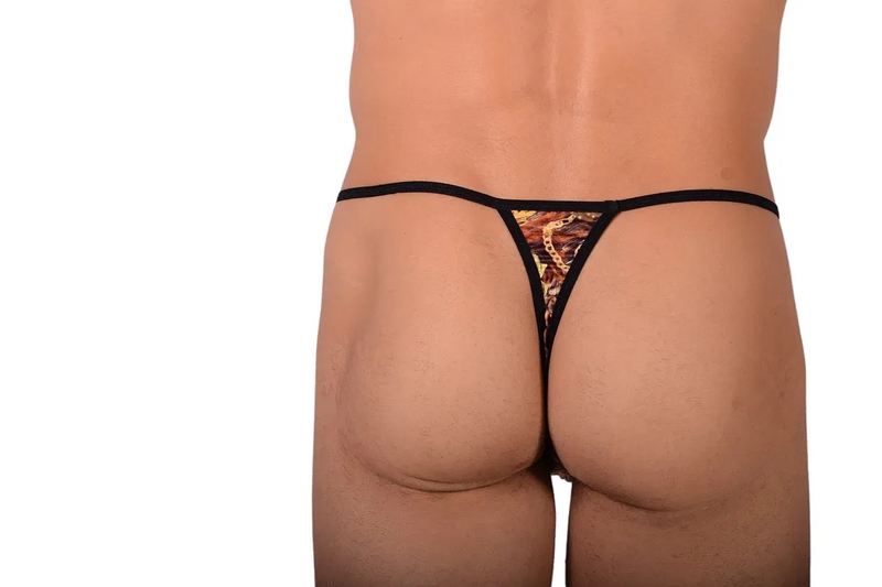 L/XL Thongs Eros Veneziani Italian Animal Print Thong 6977 MX9-42
