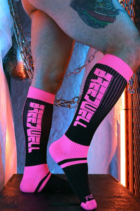 BREEDWELL Sock Eternity Long Knee Socks in Neon Pink 45