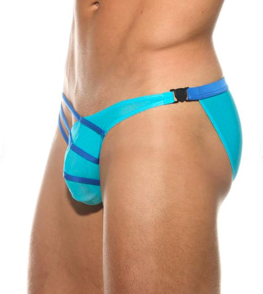 Gregg Homme Briefs SLINGSHOT With Detachable Clips Sheer Aqua Brief 200203 G1142