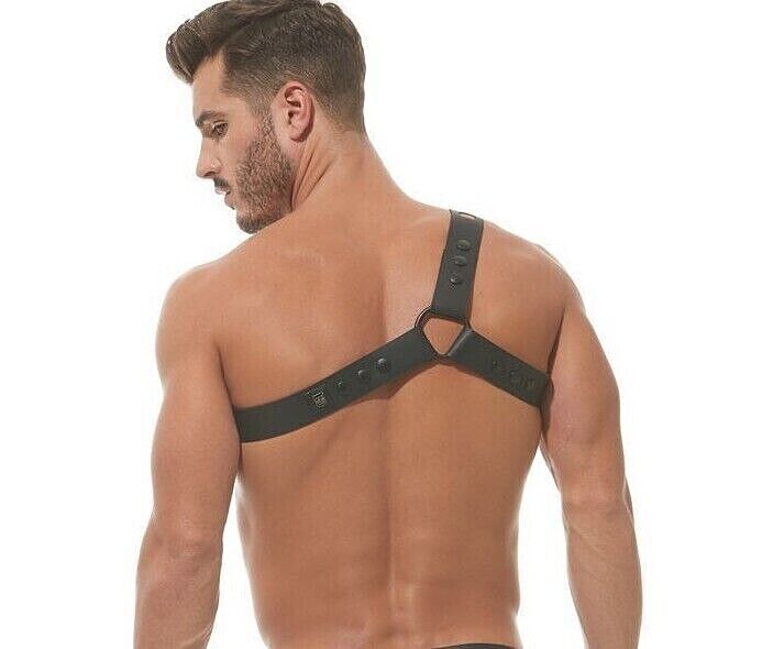 GREGG HOMME Chest Harness Charnel 100% Leather Adjustable Snaps O - Rings 1625602