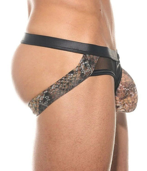 Gregg Homme Cobra Print Jockstrap With Maximiser Pouch Sheer Side 201034 G1422