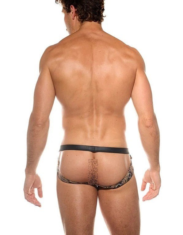 Gregg Homme Cobra Print Jockstrap With Maximiser Pouch Sheer Side 201034 G1424